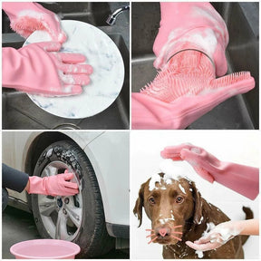 Silicon Washing Gloves | Rubber Dish Washing Gloves