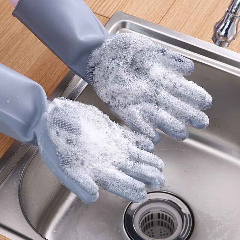 Silicon Washing Gloves | Rubber Dish Washing Gloves