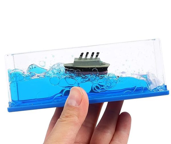 Titanic Cruise Iceberg Fluid Liquid Wave Toys | Moving Titanic Liquid Wave Cruise Ship,nautical Car Dashboard | Living Room | Office | Satisfying Mind Calming | Smooth Movement